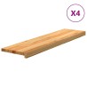 Marches d'escalier 4 pcs marron clair 100x30x2 cm chêne massif 