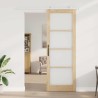 Porte Coulissante avec Quincaillerie 'ORKDAL'en Bois Massif & Verre 