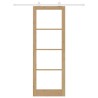 Porte Coulissante avec Quincaillerie 'ORKDAL'en Bois Massif & Verre 