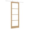 Porte Coulissante avec Quincaillerie 'ORKDAL'en Bois Massif & Verre 
