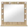 Miroir de vanité avec lumières LED Chêne Sonoma 60x55x18 cm 