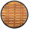 Table à thé Noir 60 cm Résine tressée et bois d'acacia solide 