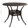 Table de jardin Bronze 90x90x74 cm Aluminium coulé 