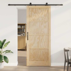 Porte coulissante avec quincaillerie 'ORKDAL'en bois massif de pin 