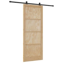 Porte coulissante avec quincaillerie 'ORKDAL'en bois massif de pin 