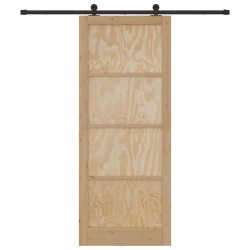 Porte coulissante avec quincaillerie 'ORKDAL'en bois massif de pin 