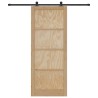 Porte coulissante avec quincaillerie 'ORKDAL'en bois massif de pin 