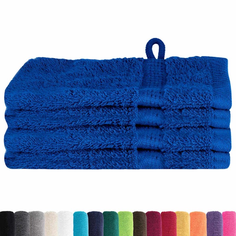 Gants de toilette 4 pcs Bleu 15 x 21 cm Coton 