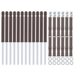 Supports de étagère flottante 12 pcs Marron Ø10 x 170 mm Acier 