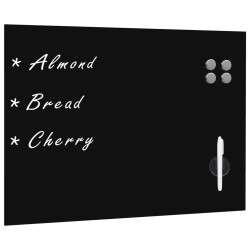 Tableau noir magnétique mural en verre 80 x 60 cm  
