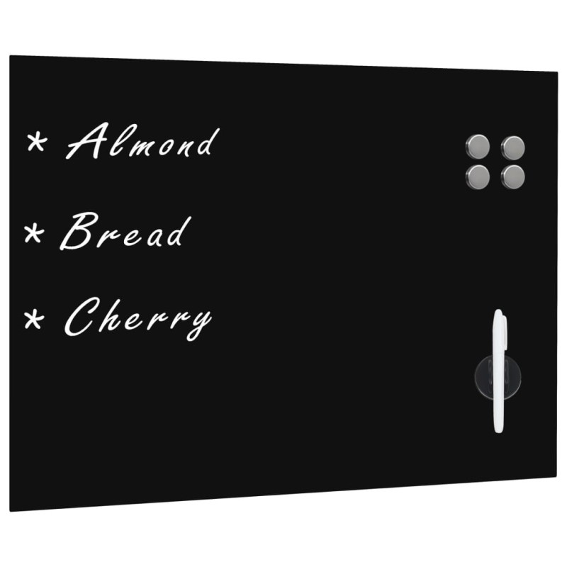 Tableau noir magnétique mural en verre 80 x 60 cm  