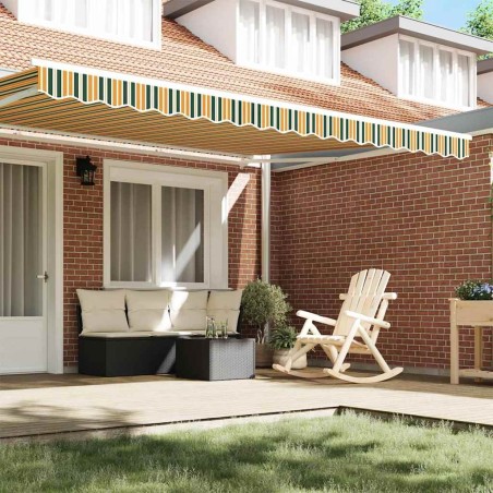 Auvent Valance pour cadre de 4,5 m, vert et jaune, dimensions 4,3x0,2 m. 
