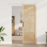 Porte coulissante avec matériel 83x232 cm Bois de pin massif 