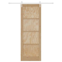 Porte coulissante avec matériel 83x232 cm Bois de pin massif 