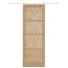 Porte coulissante avec matériel 83x232 cm Bois de pin massif 
