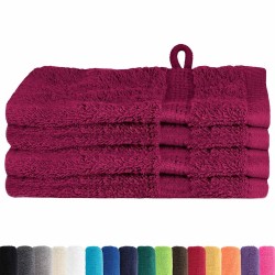 Gants de toilette 4 pcs Bordeaux 15 x 21 cm Coton 