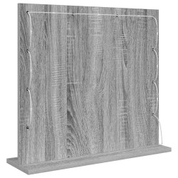 Miroir de vanity avec lumières LED Gris Sonoma 60x55x18 cm 