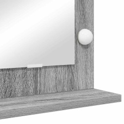 Miroir de vanity avec lumières LED Gris Sonoma 60x55x18 cm 