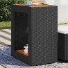 Table d'appoint de jardin dessus en bois noir 60x40x75 cm 