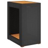 Table d'appoint de jardin dessus en bois noir 60x40x75 cm 
