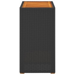 Table d'appoint de jardin dessus en bois noir 60x40x75 cm 