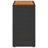 Table d'appoint de jardin dessus en bois noir 60x40x75 cm 