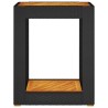 Table d'appoint de jardin dessus en bois noir 60x40x75 cm 