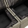 Ensemble de Canapés de Jardin 3 Pièces avec Coussins Gris Clair Rattan Poly 