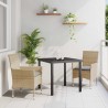 Ensemble de Dîner de Jardin 3 Pièces avec Coussins Beige en Poly Rattan. 
