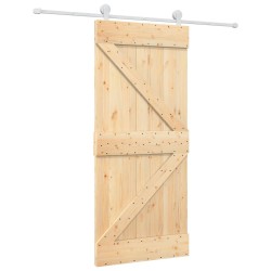 Porte coulissante et kit de quincaillerie 90x210 cm pin massif 