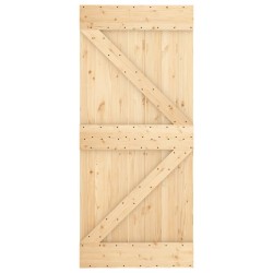 Porte coulissante et kit de quincaillerie 90x210 cm pin massif 