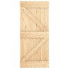 Porte coulissante et kit de quincaillerie 90x210 cm pin massif 