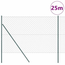 Clôture en treillis soudé Vert 1.5 x 25 m Acier galvanisé 