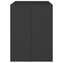 Table de bar et dessus en verre noir 105x80x110 cm poly rotin 
