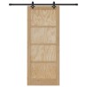 Porte Coulissante avec Ensemble de Quincaillerie 86x211 cm Bois Massif de Pin 