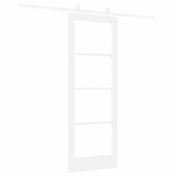 Ensemble de porte coulissante avec quincaillerie Blanc 73,5x198,5 cm Bois massif en pin 