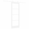 Ensemble de porte coulissante avec quincaillerie Blanc 73,5x198,5 cm Bois massif en pin 