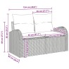 Ensemble de canapé de jardin 3 pièces avec coussins noir poly rotin 