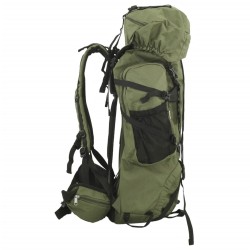 Sac à dos de randonnée vert armée 80 L tissu oxford 
