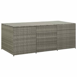 Boîte de rangement de jardin résine tressée 180x90x70 cm gris 