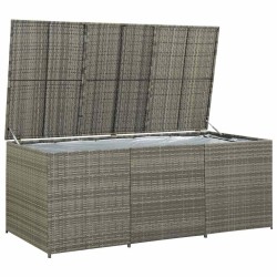 Boîte de rangement de jardin résine tressée 180x90x70 cm gris 