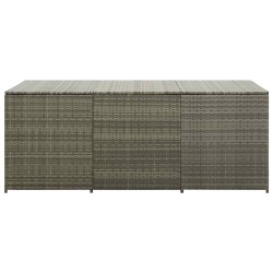 Boîte de rangement de jardin résine tressée 180x90x70 cm gris 