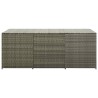 Boîte de rangement de jardin résine tressée 180x90x70 cm gris 