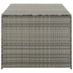 Boîte de rangement de jardin résine tressée 180x90x70 cm gris 
