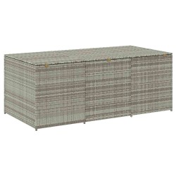 Boîte de rangement de jardin résine tressée 180x90x70 cm gris 