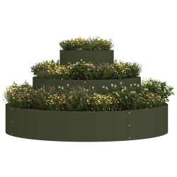Planteur en métal Acier / Vert olive Acier enduit de poudre 