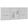 Panneaux perforés - Pack de 3 avec 15 accessoires, gris, 50x60 cm, acier 