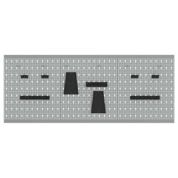 Panneaux perforés - Pack de 3 avec 15 accessoires, gris, 50x60 cm, acier 