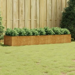 Lit surélevé de jardin 280x80x40 cm acier corten 