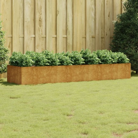 Lit surélevé de jardin 280x80x40 cm acier corten 